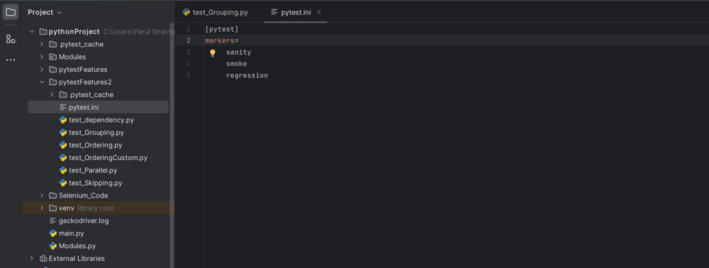 image of grouping tests