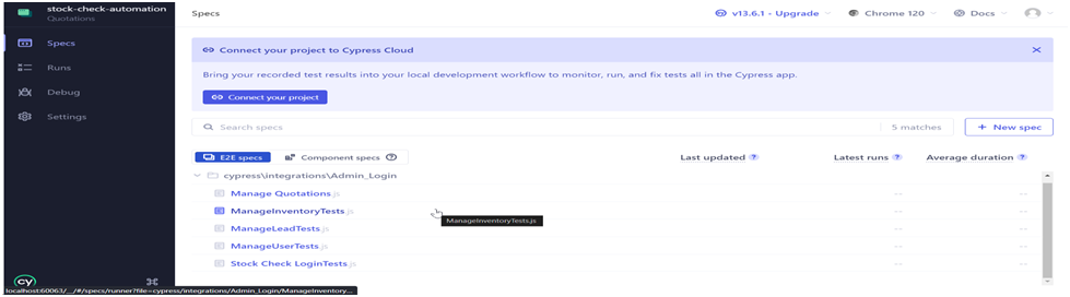 Image of test classes